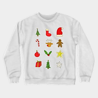 Christmas Stickers Color Crewneck Sweatshirt